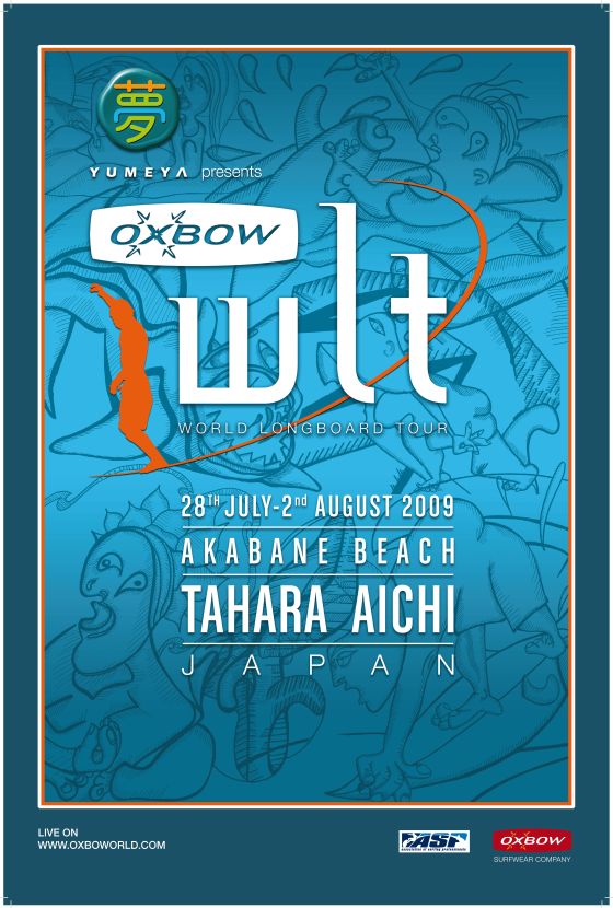 Affiche WLT Chamionnat du monde longboard 2009 Akabane Beach Tahara Aichi Japon