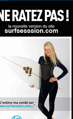 Belle surfeuse canon blonde qui promet d'enlever sa combinaison sur www.surfsession.com !